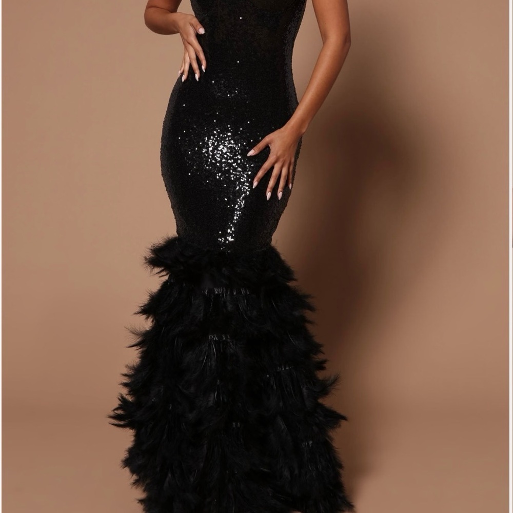 Glamorous Black Sequin Maxi Dress